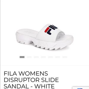 FILA DISRUPTOR SLIDE SANDAL - WHITE